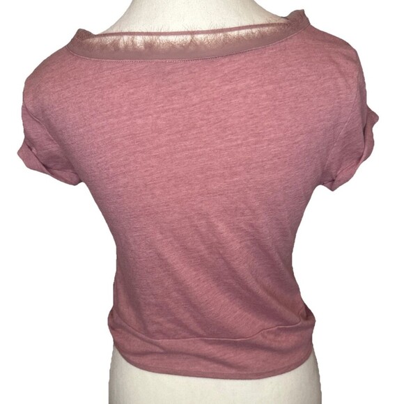 FP Movement Free People PINK Twist Front Short Sleeve T-shirt Sz XS - Picture 3 of 10
